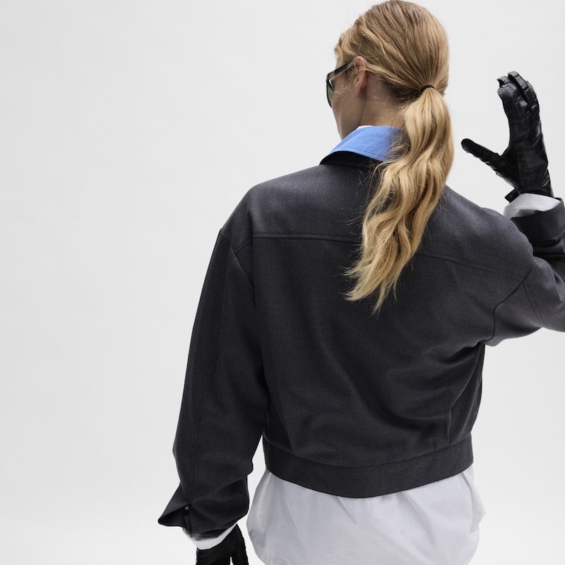 Single-breasted gabardine jacket