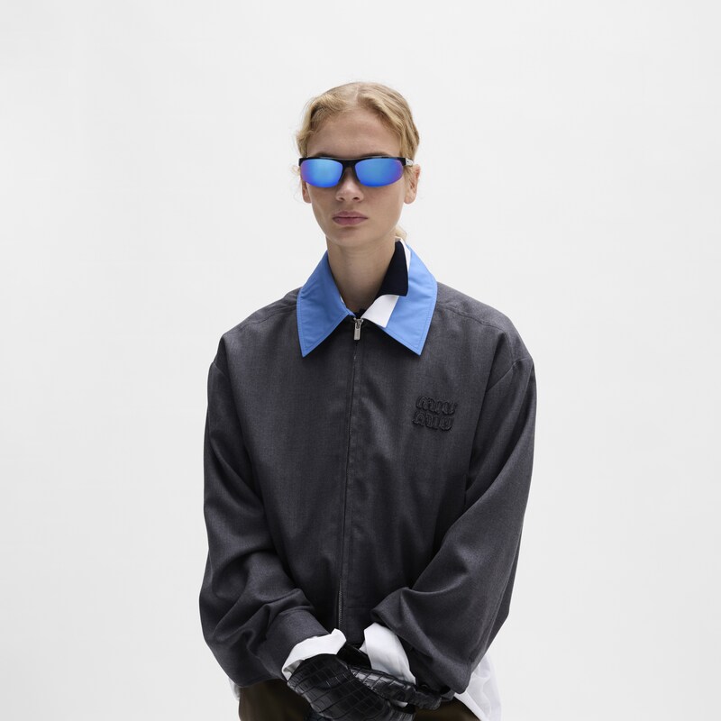 Single-breasted gabardine jacket