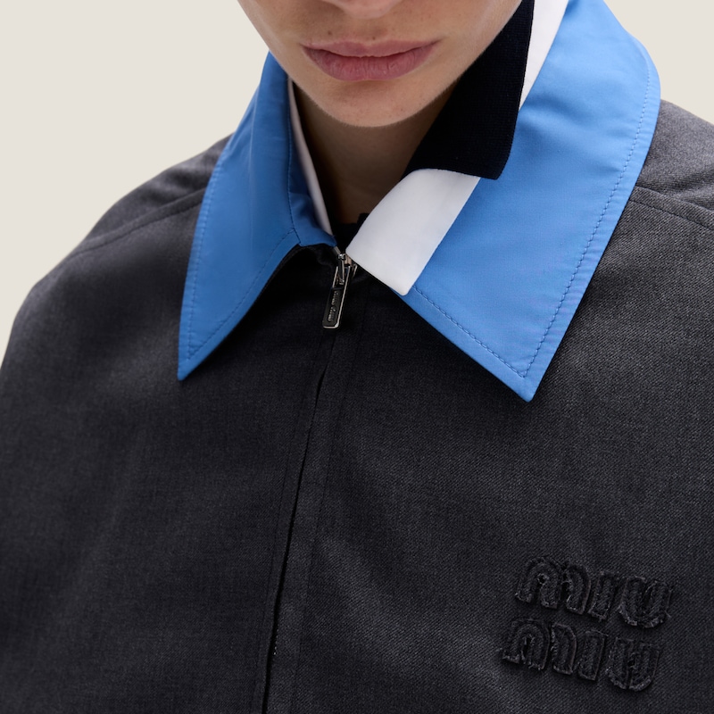 Single-breasted gabardine jacket