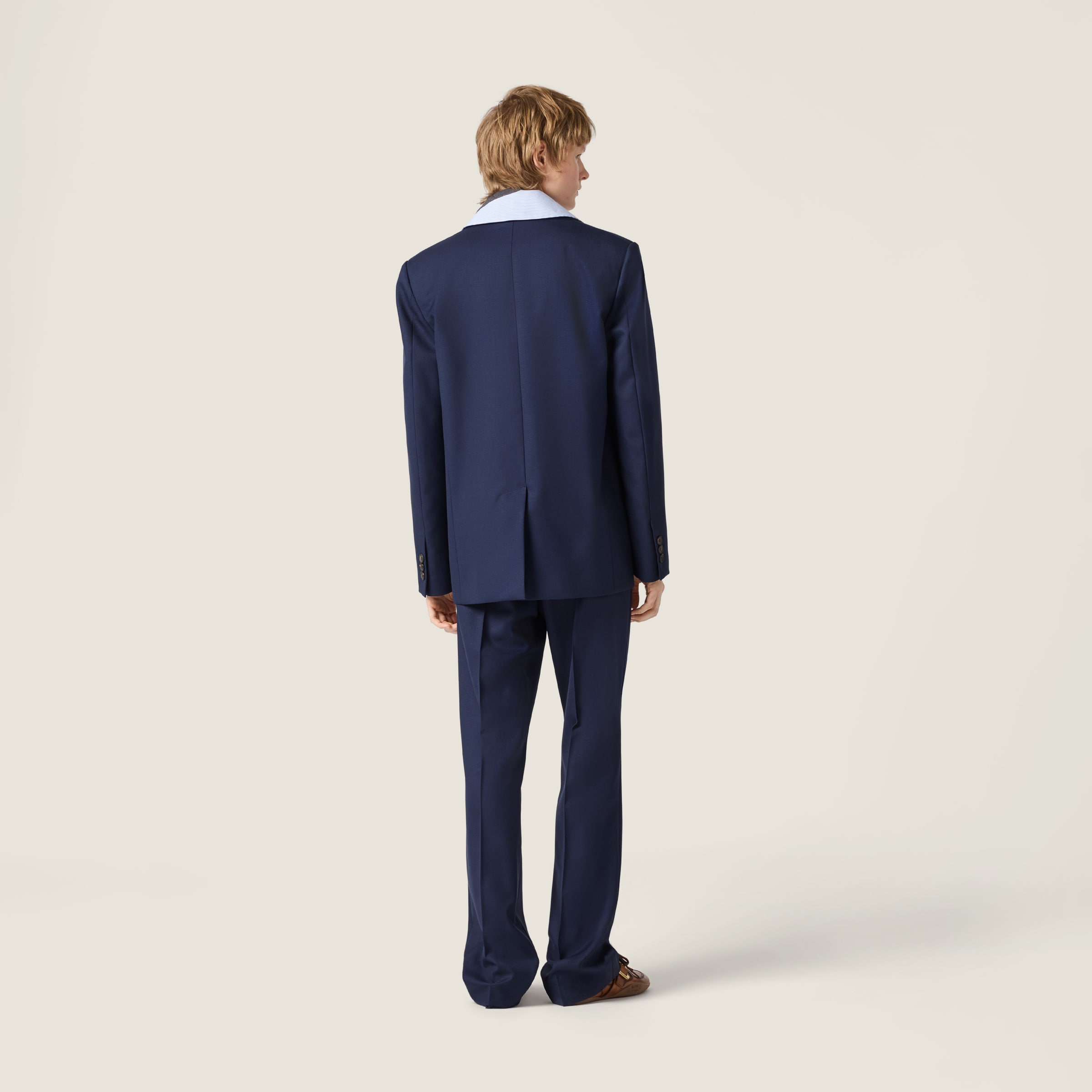 バルティックブルー シングルブレスト ギャバジン ジャケット | Miu