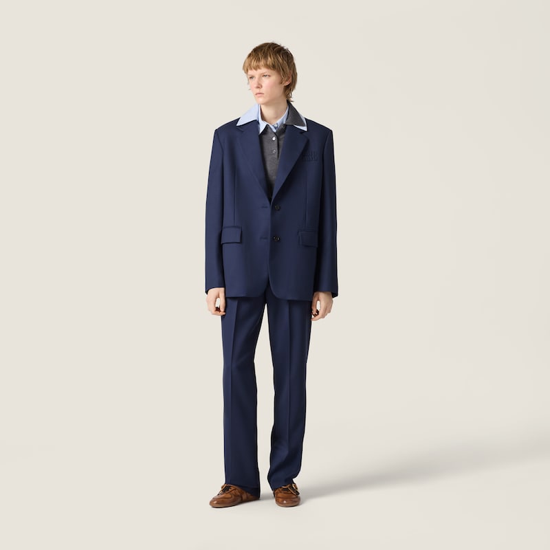 Single-breasted gabardine jacket