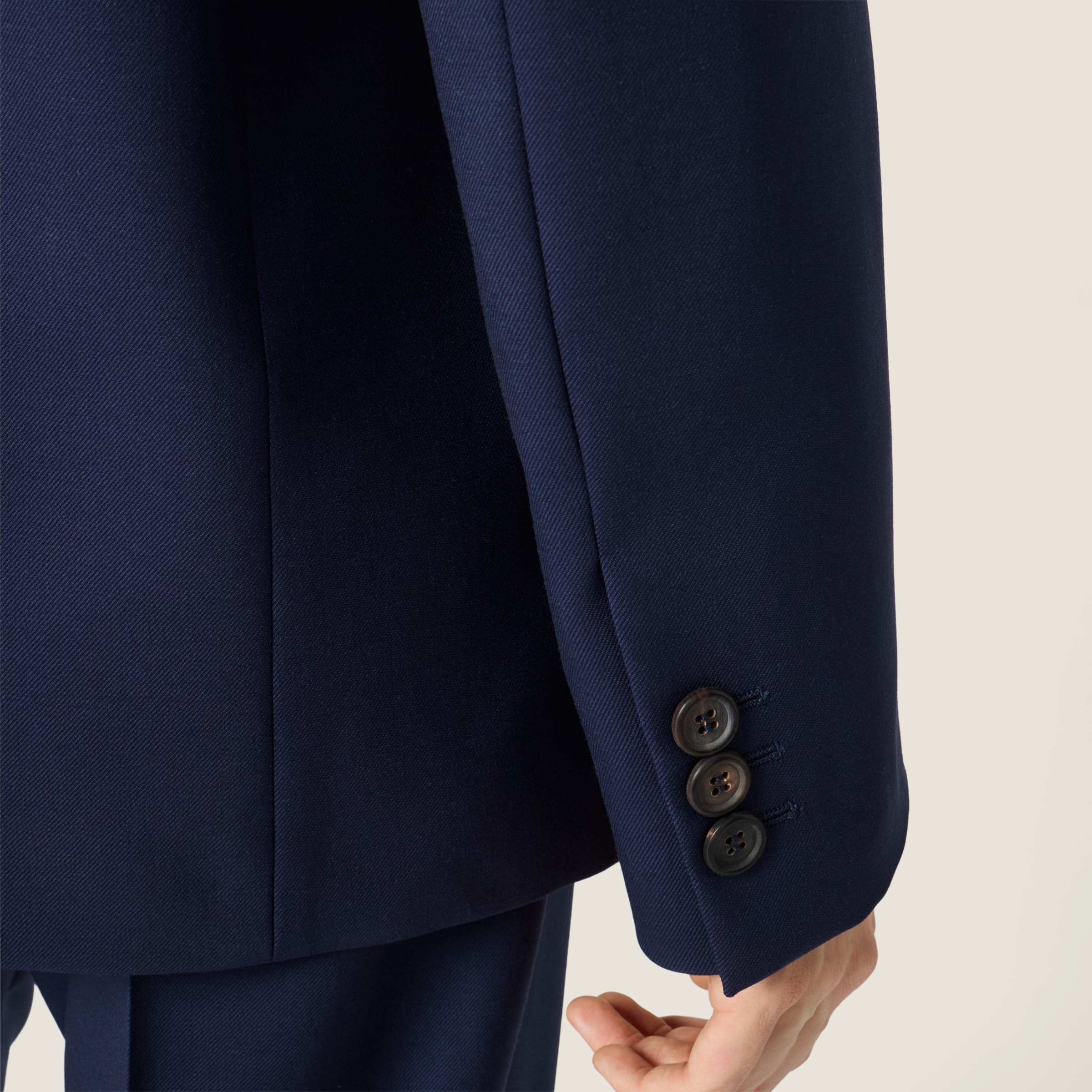 バルティックブルー シングルブレスト ギャバジン ジャケット | Miu