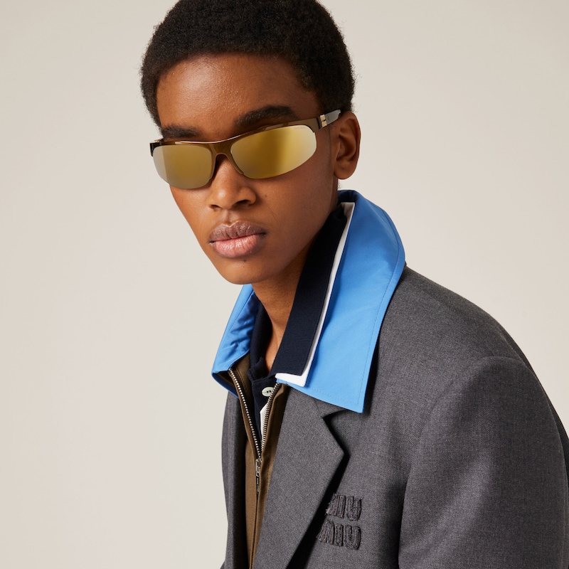 Single-breasted gabardine jacket