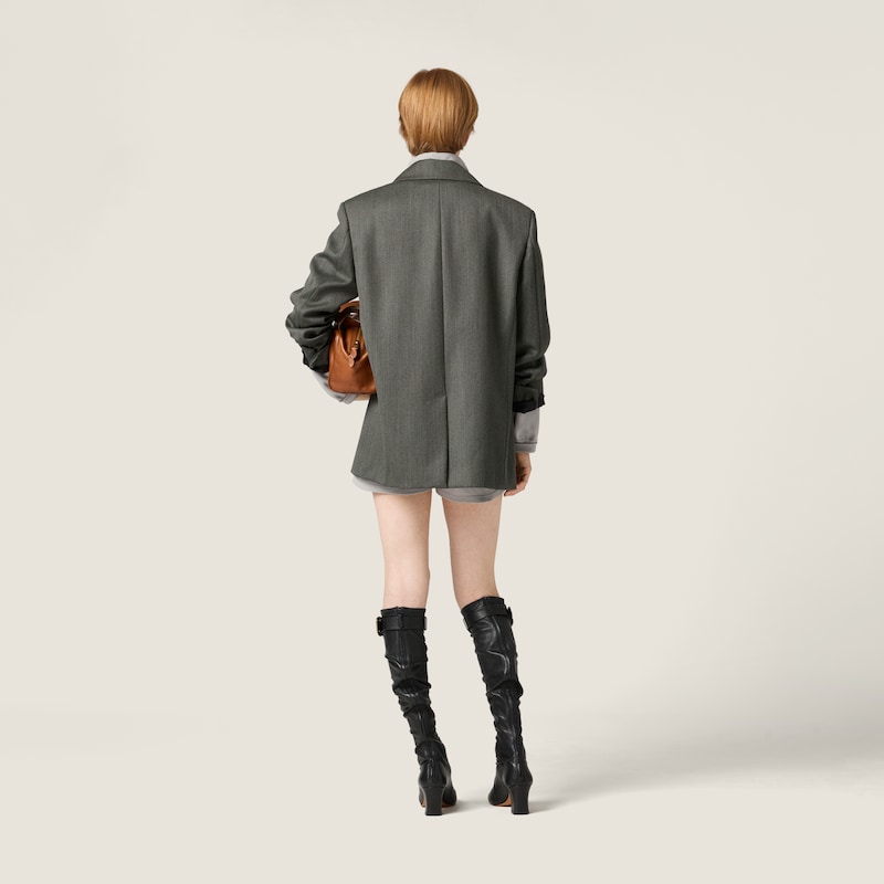 Cover fabric single-breasted jacket