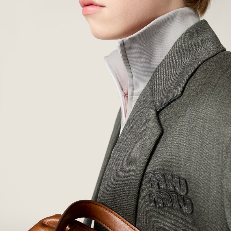 Cover fabric single-breasted jacket