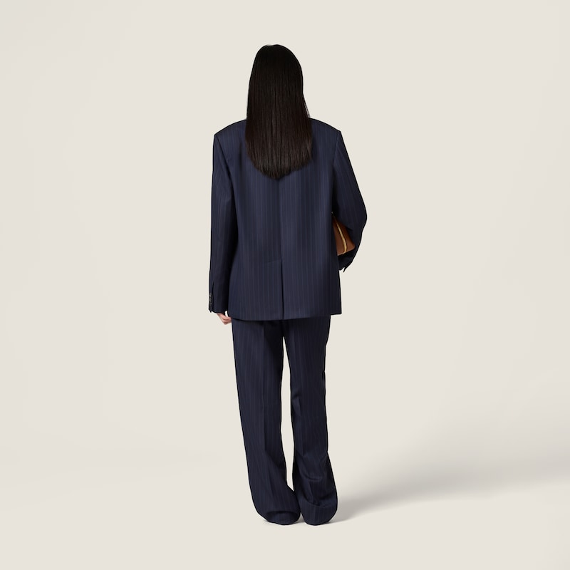 Single-breasted pinstriped jacquard jacket