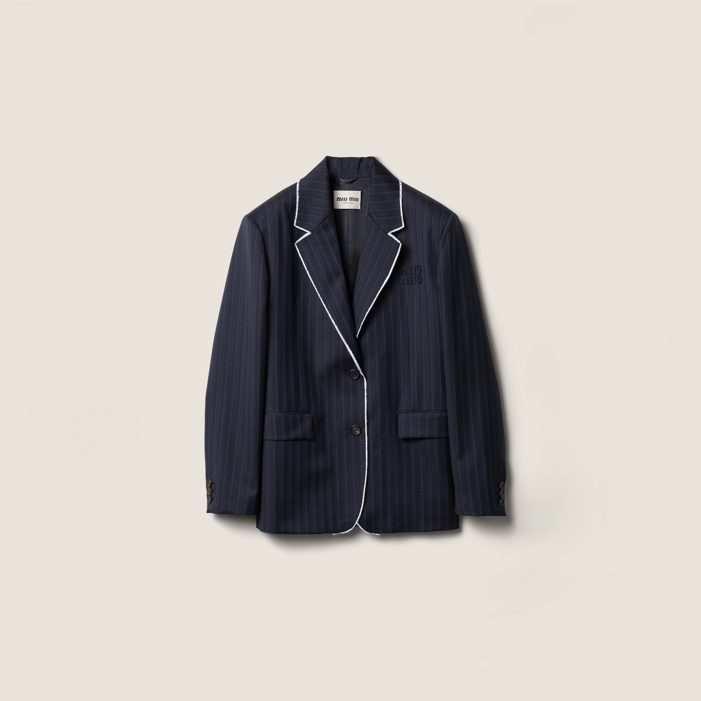 Single-breasted pinstriped jacquard jacket