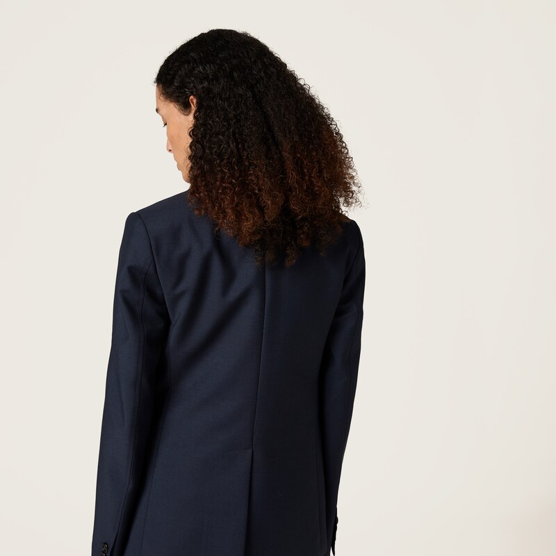 Chaqueta de botonadura simple en kid mohair