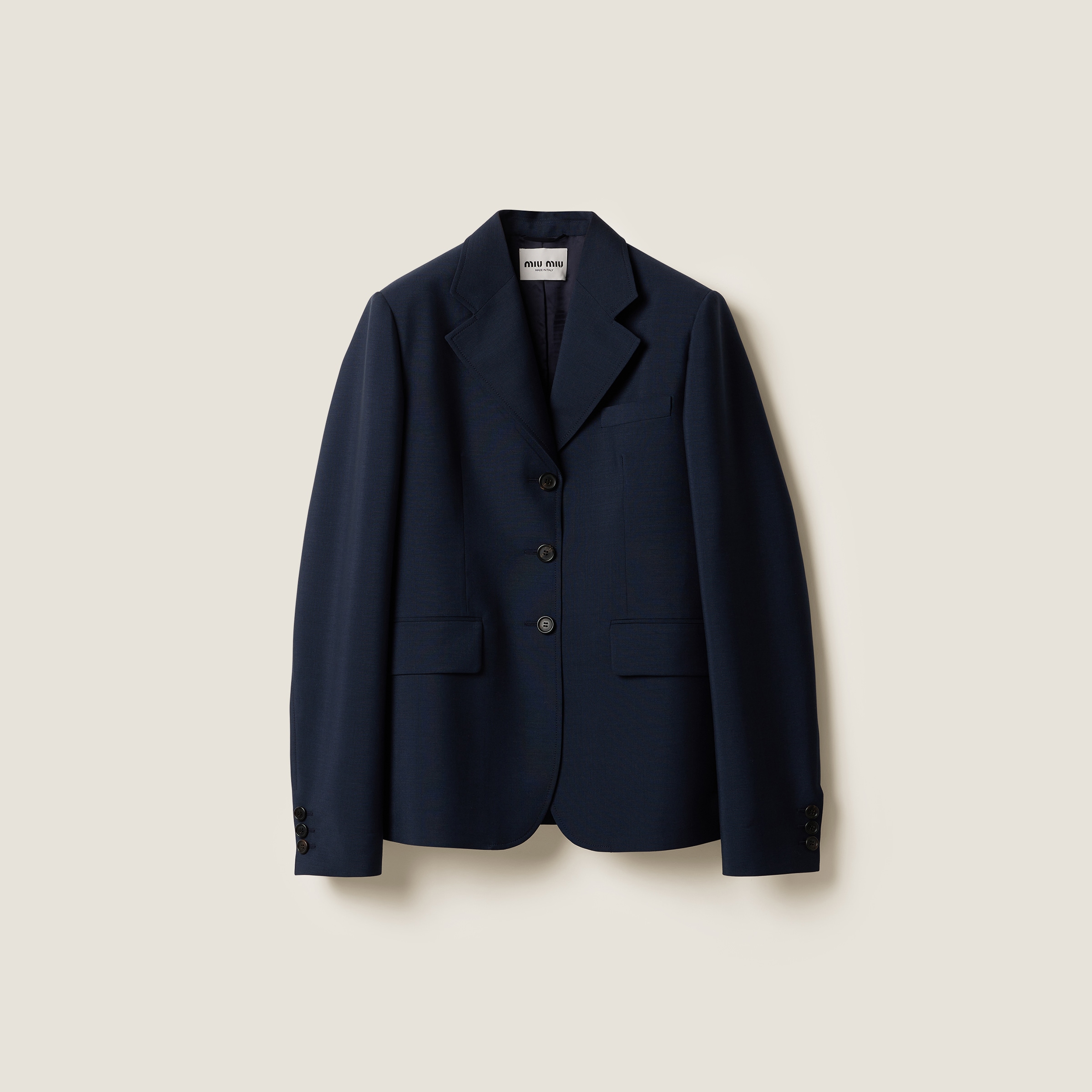 Navy Mohair Blouson Jacket | Miu Miu