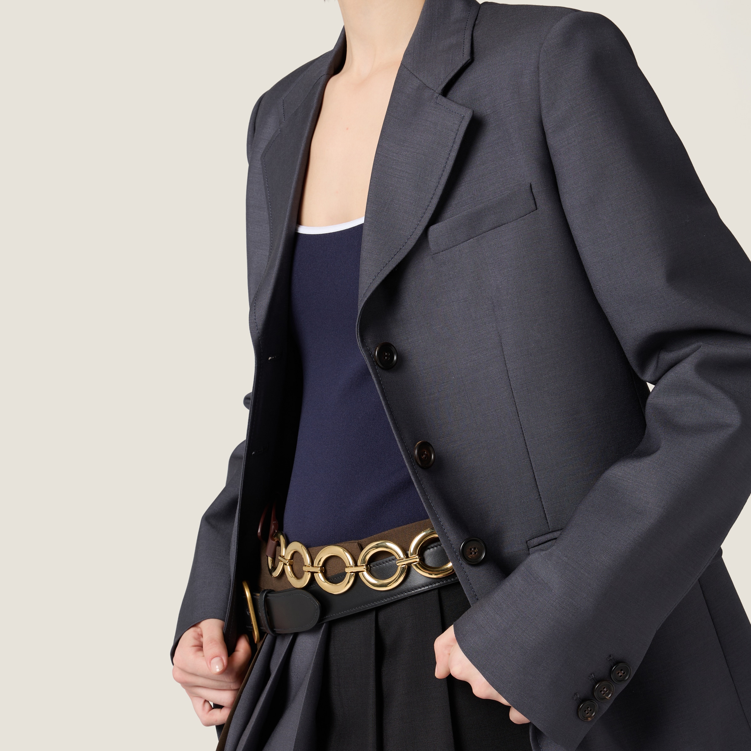 Miu Miu Single-breasted Kid Mohair Jacket In Hematite