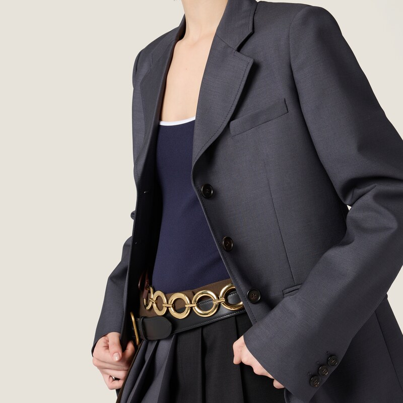 Single-breasted kid mohair jacket