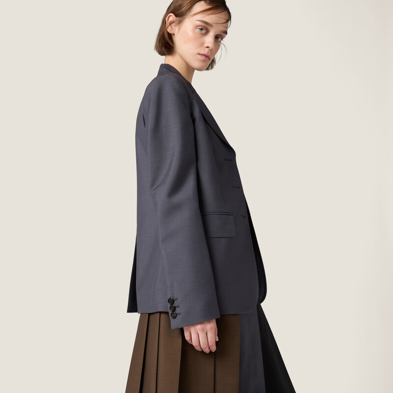 Single-breasted kid mohair jacket