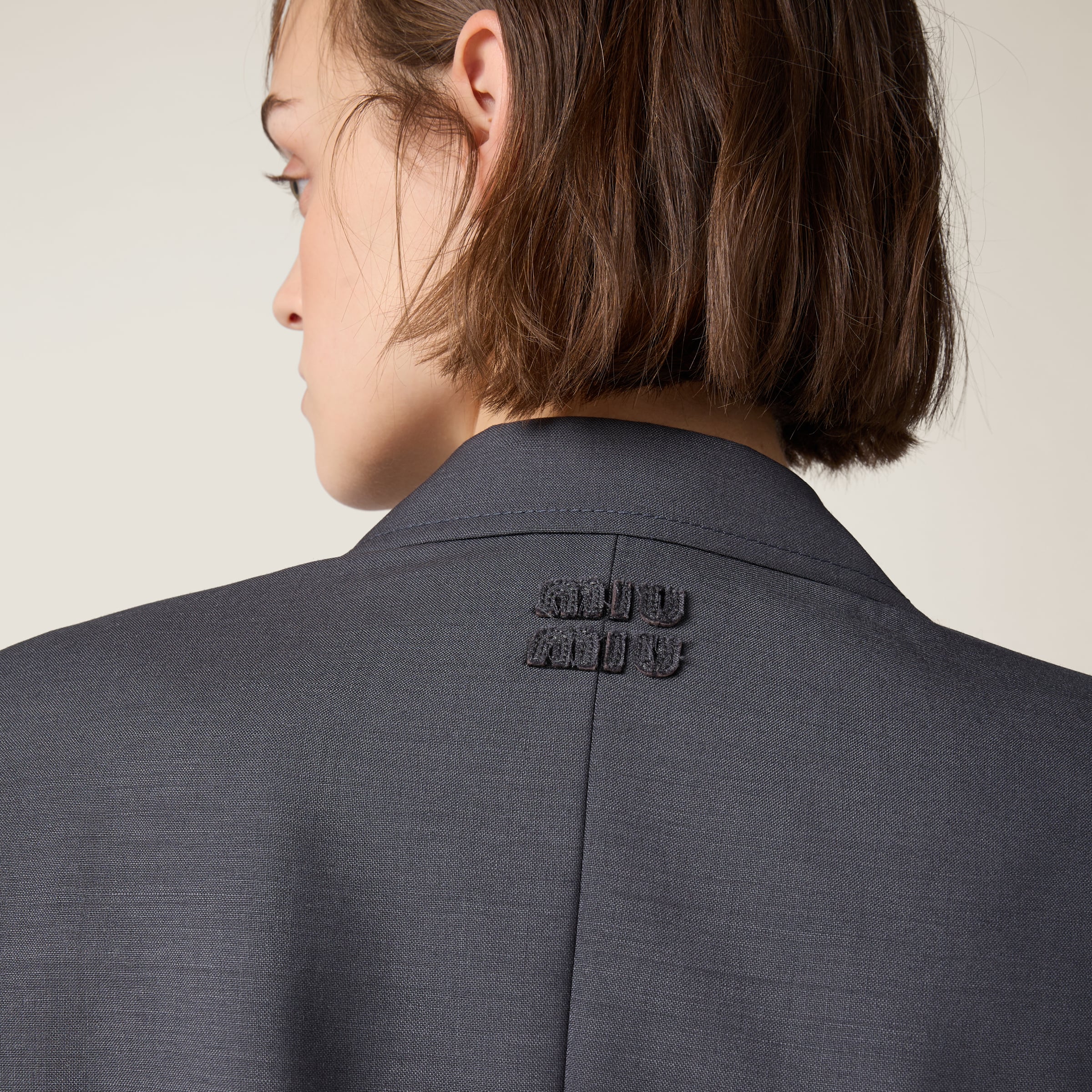 関税込 MiuMiu Single-breasted kid mohair jacketジャケット Hematite Single-breasted Kid Mohair Jacket | Miu Miu