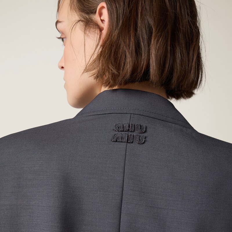 Single-breasted kid mohair jacket