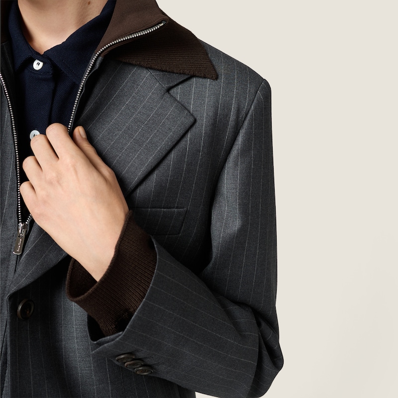 シングルブレスト ピンストライプ ジャケット