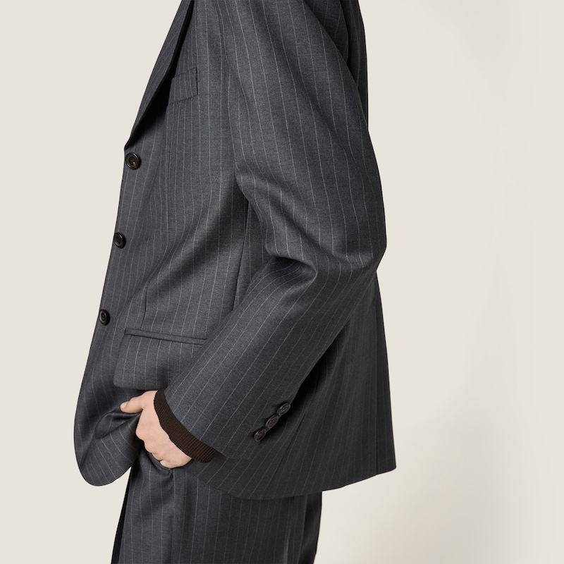 シングルブレスト ピンストライプ ジャケット