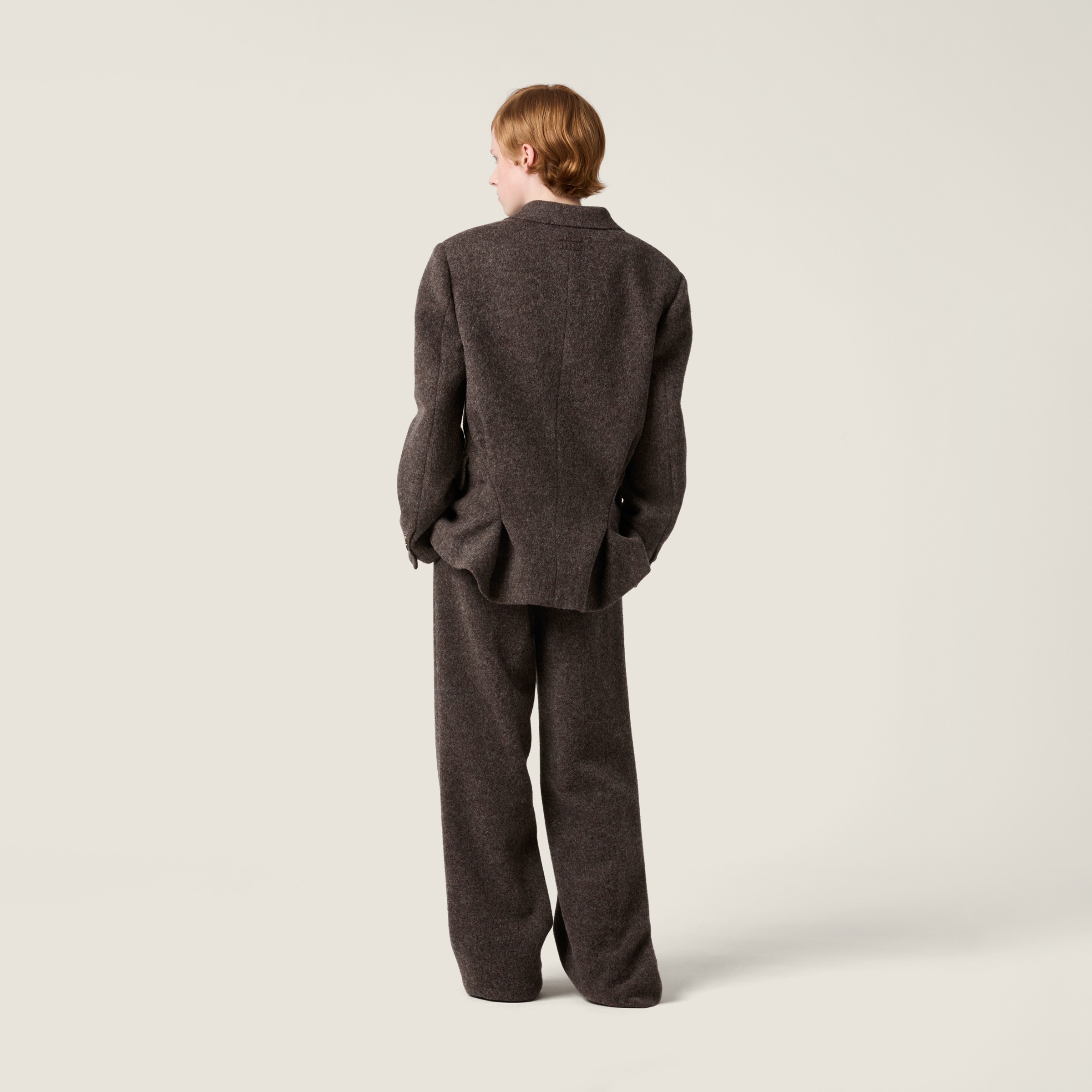 Miu Miu Single-breasted Light Shetland Wool Jacket In Multi