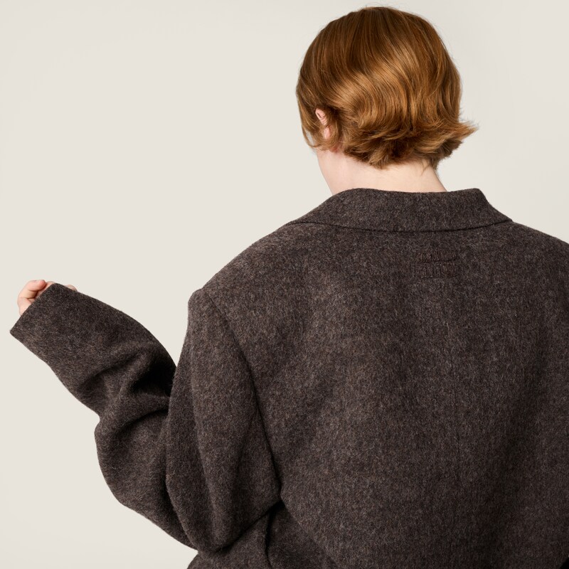 เสื้อแจ็กเก็ตผ้าไลท์วูล Shetland กระดุมแถวเดียว