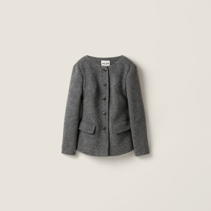 ⭐︎miu miu 希少　ツイード キツネ ファージャケット Coats And Jackets For Women | Miu Miu