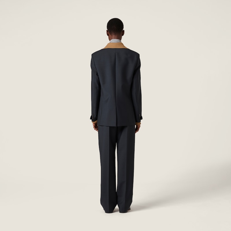 Single-breasted kid mohair jacket