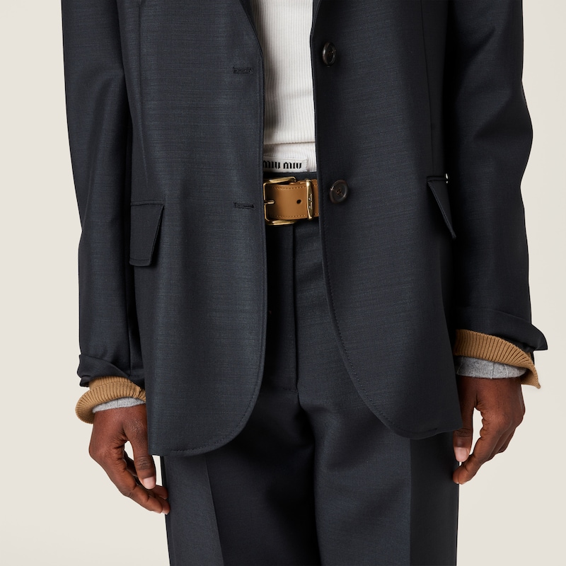 Single-breasted kid mohair jacket