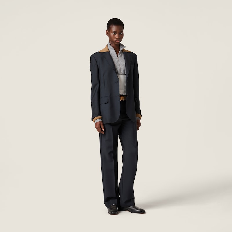 Single-breasted kid mohair jacket