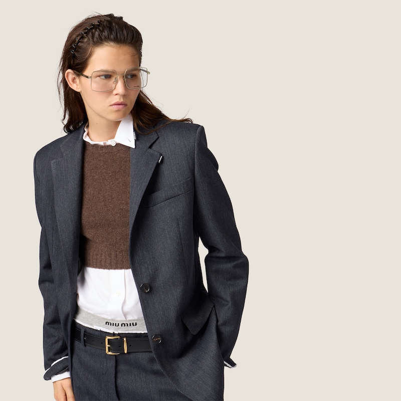 Single-breasted twill jacket
