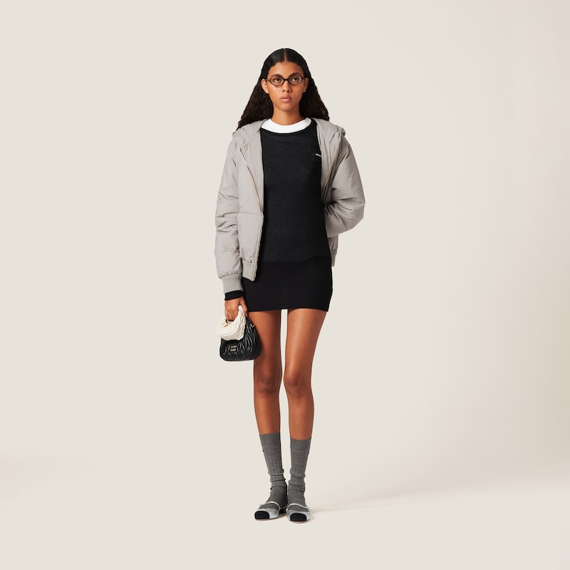 Ribbed knit jersey dress