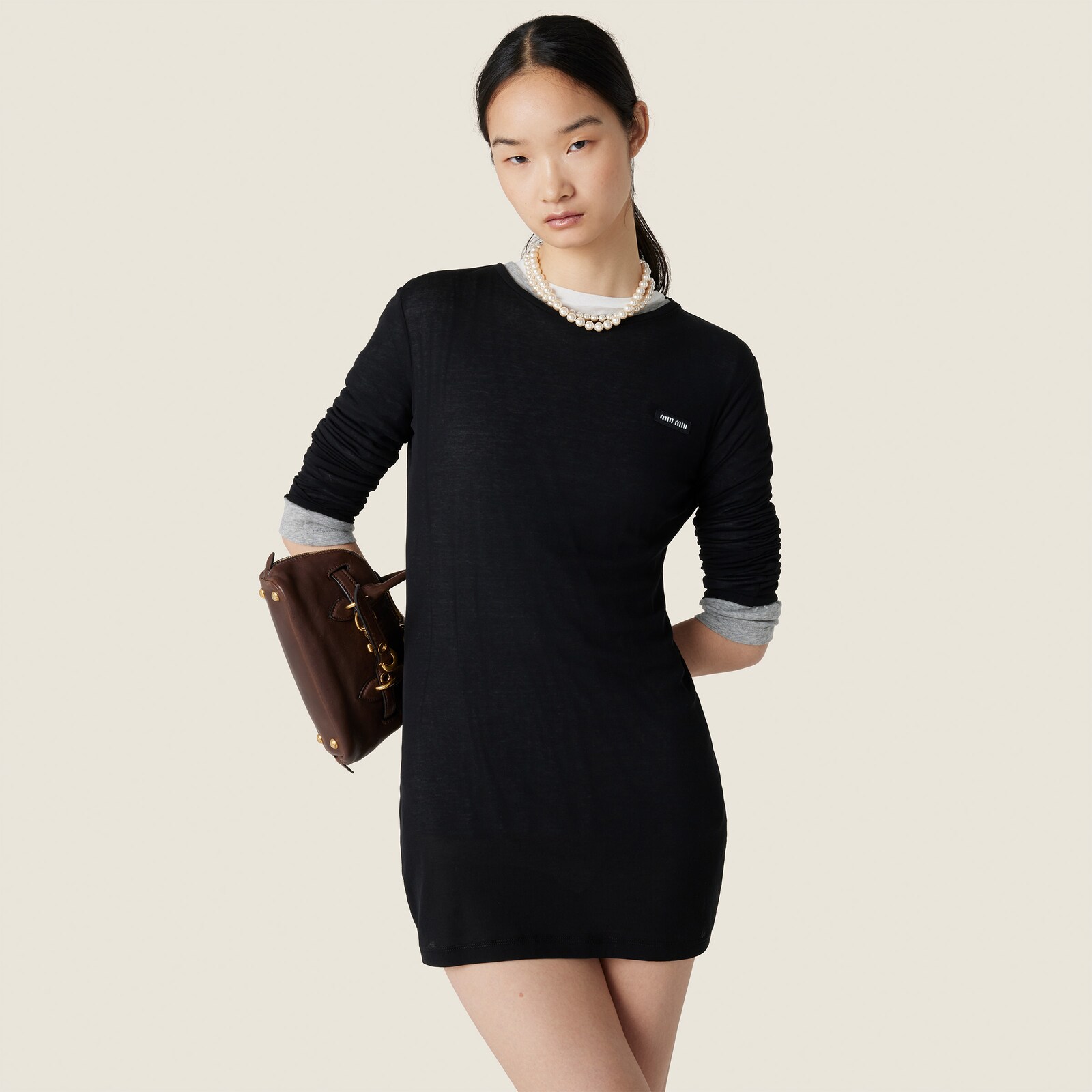 Mishow Off-Shoulder Knitted Patchwork Midi Dress MXE33L2207 main image 0