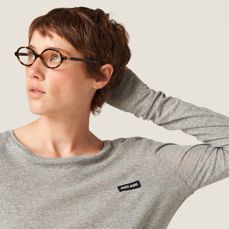 Ribbed knit jersey dress