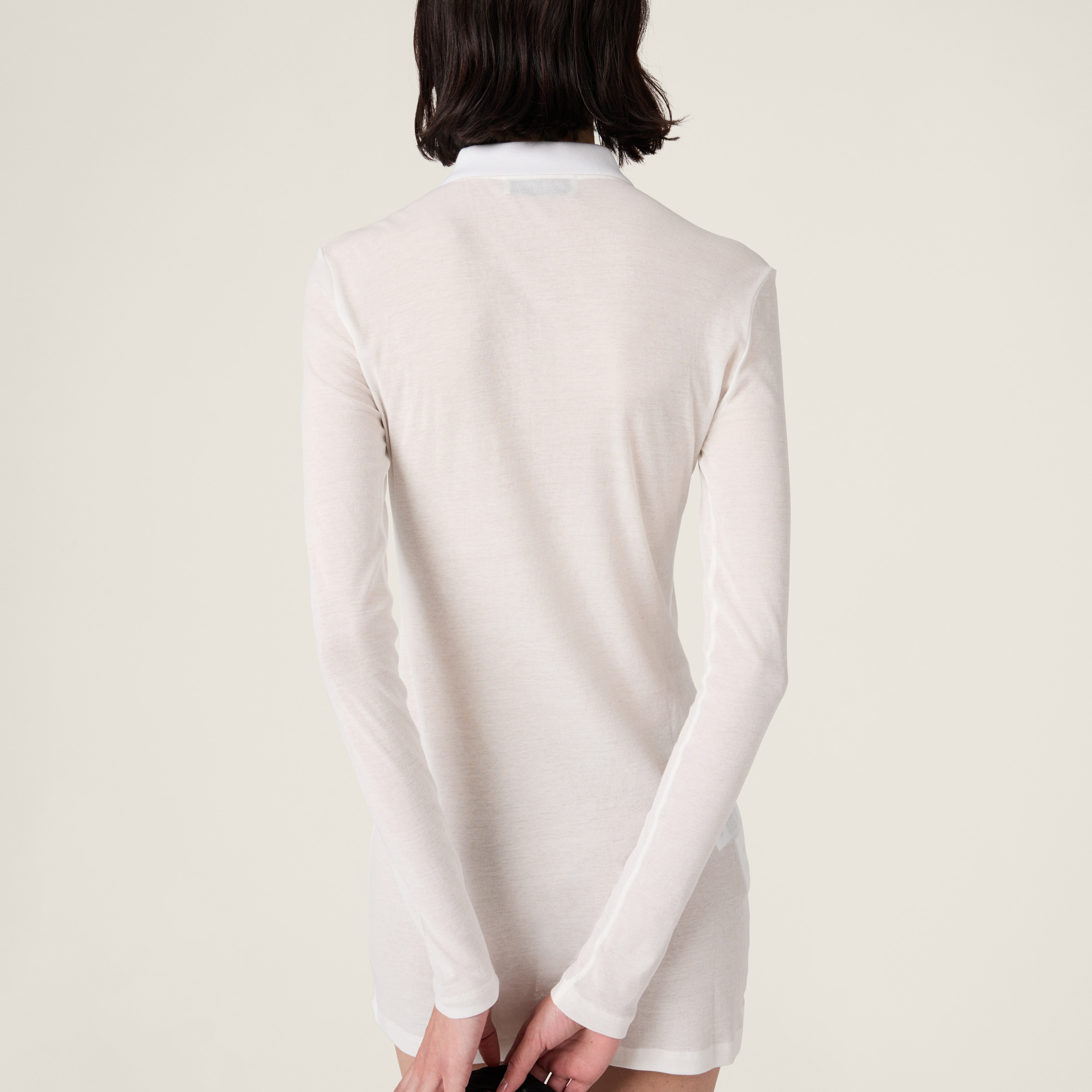Miu Miu Ribbed Jersey Mini-dress In White