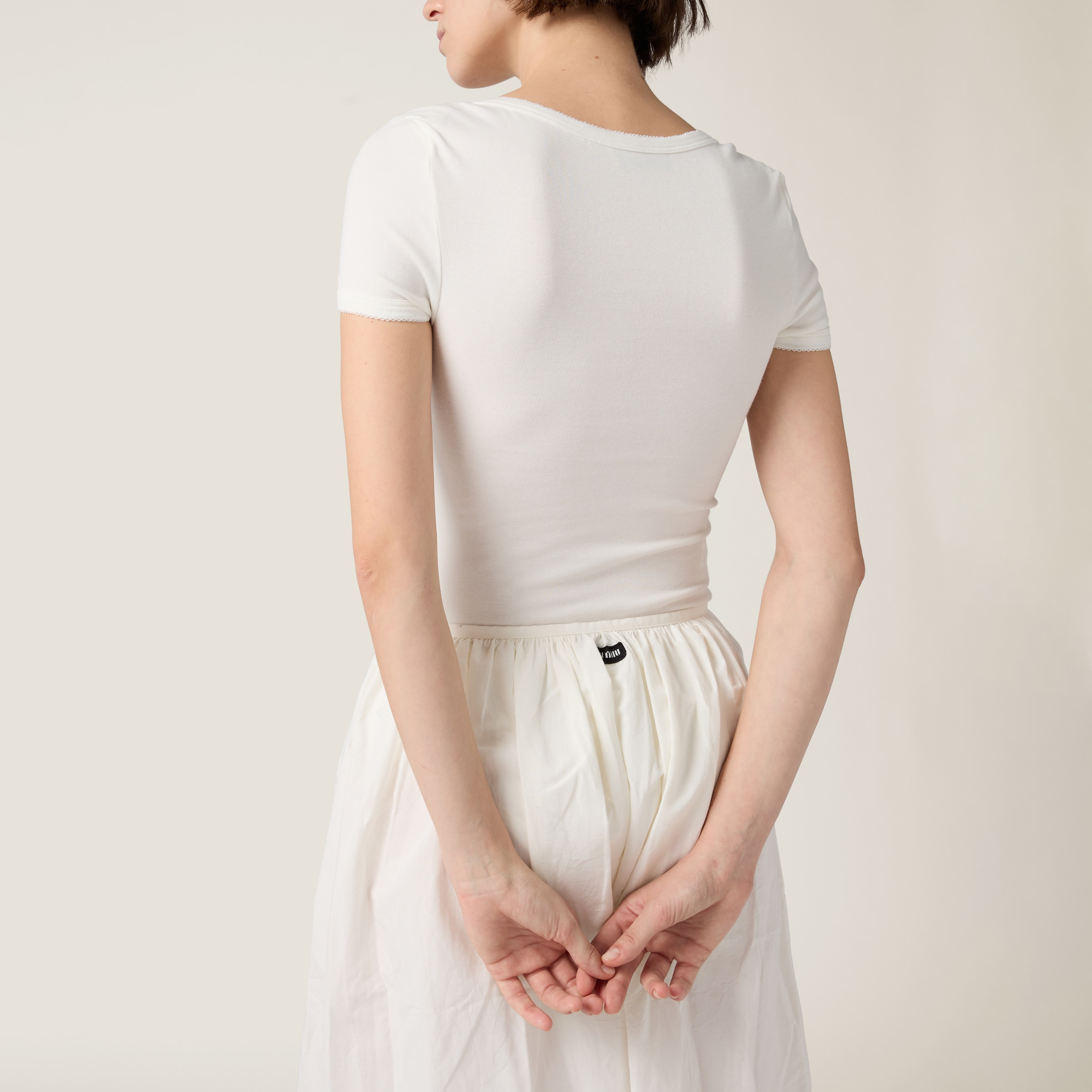 White Petit Bateau X Miu Miu Stretch Jersey Bodysuit | Miu Miu