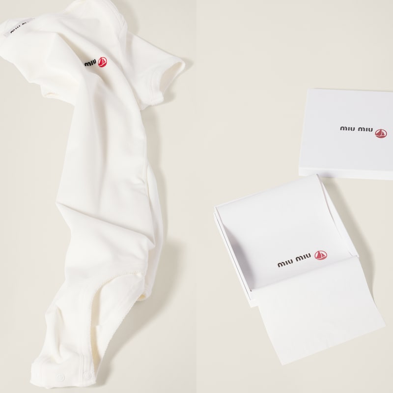 ชุดบอดี้สูทผ้าเจอร์ซีย์ยืด Petit Bateau X Miu Miu