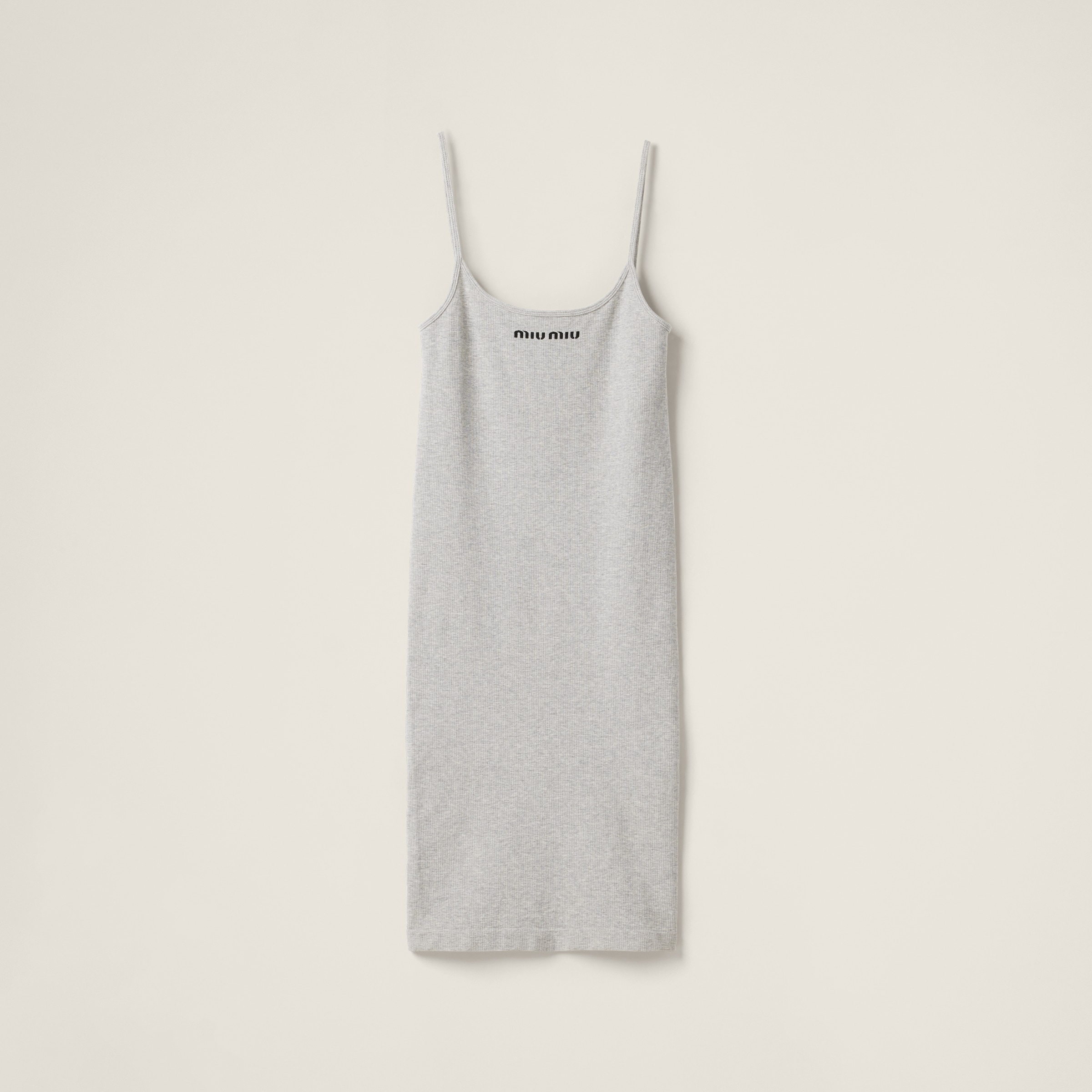 Miu Miu Seamless Mélange Dress In Grey