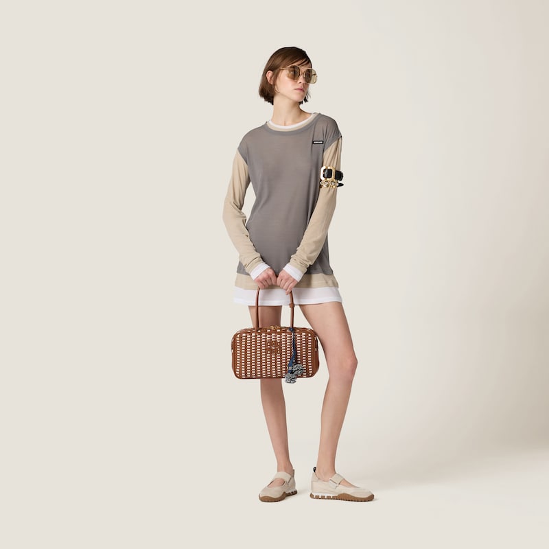 Vestido em jersey canelado