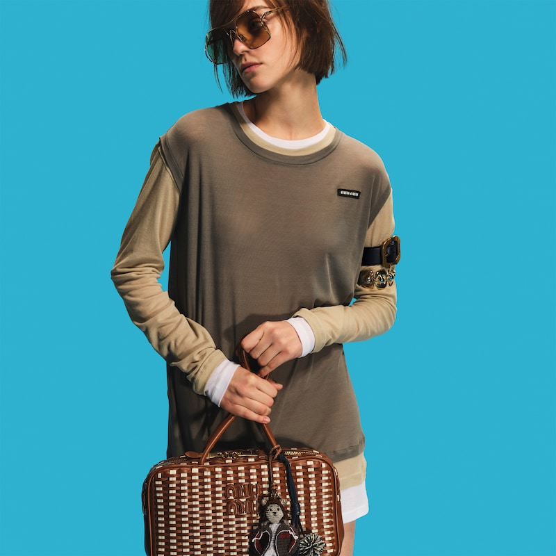 Vestido em jersey canelado