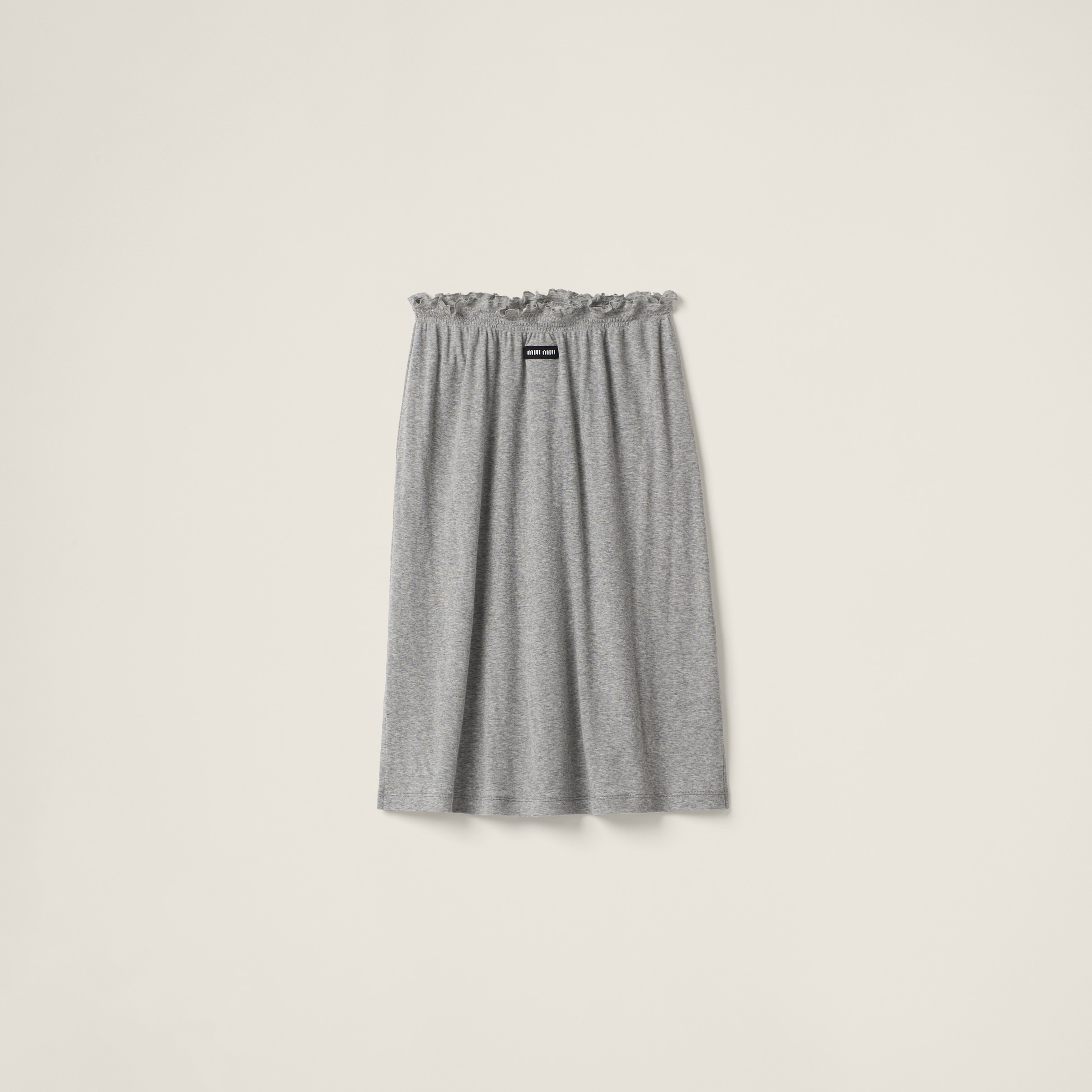 Grey Ribbed Jersey Skirt | Miu Miu