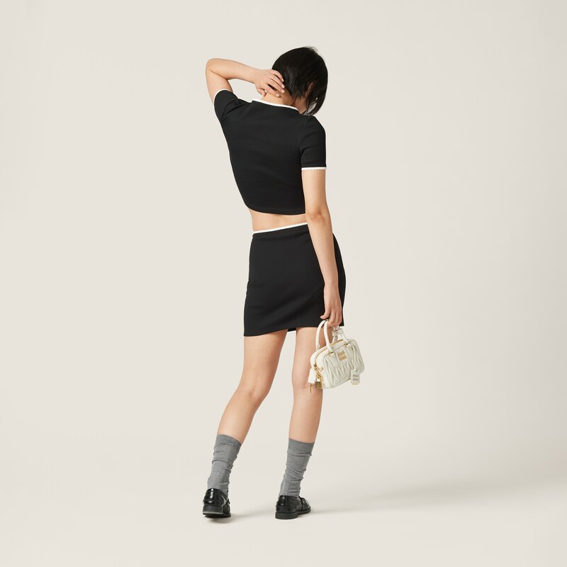 Miu Miu lace detail midi skirt
