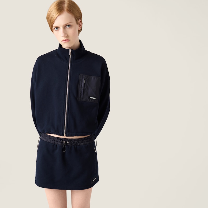 Cotton fleece miniskirt