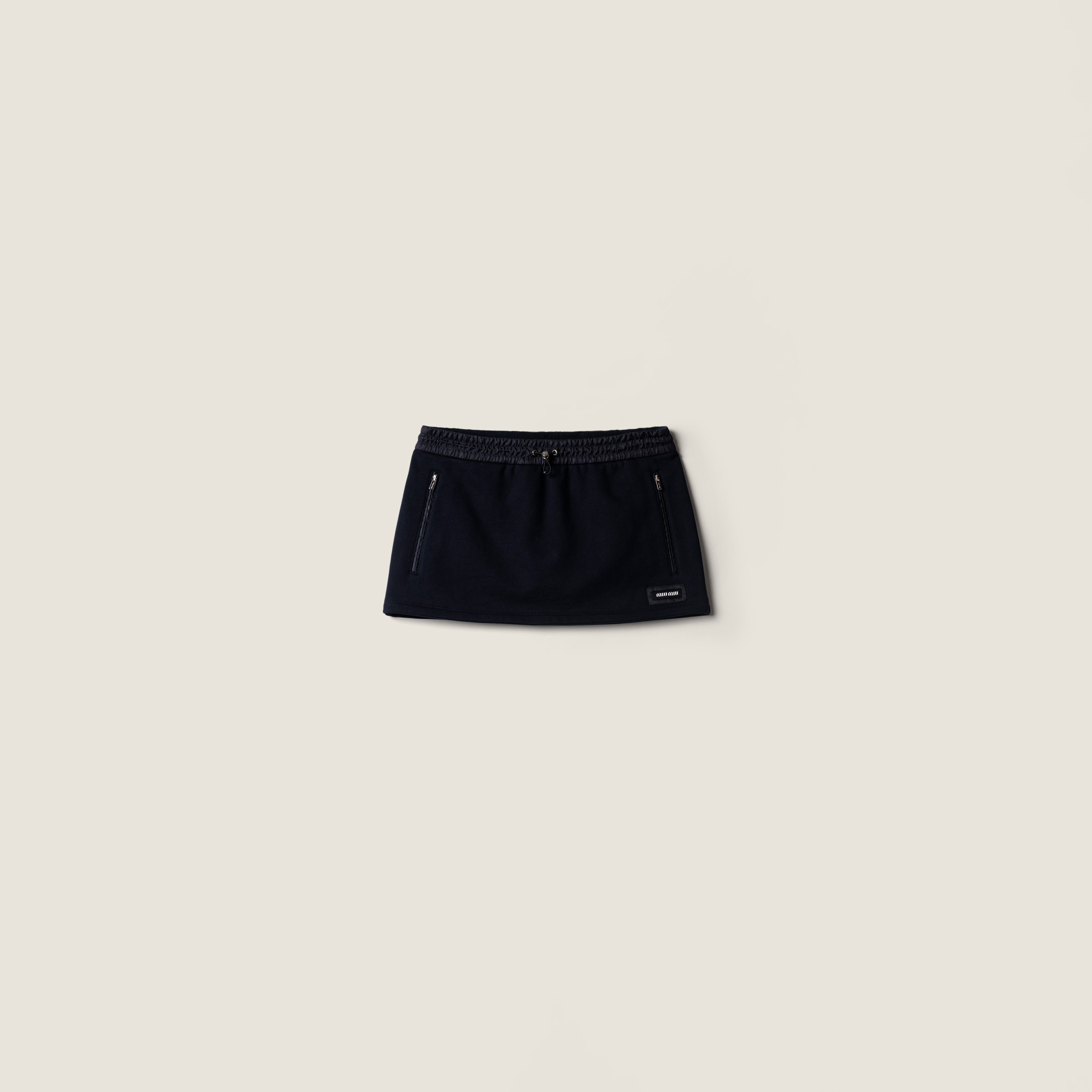 Miu Miu Cotton Fleece Miniskirt In Blue