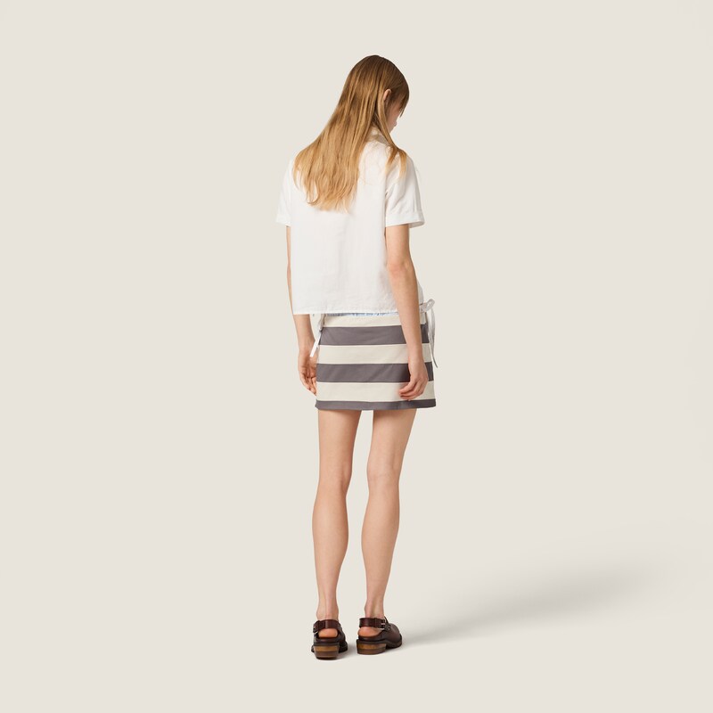 Striped jersey miniskirt