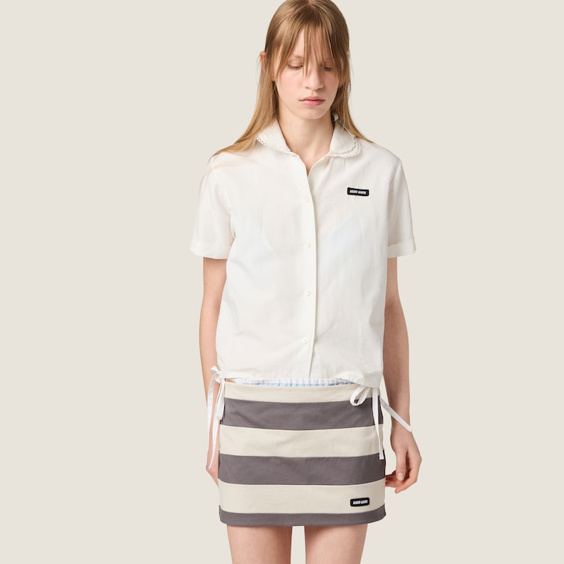 Striped jersey miniskirt