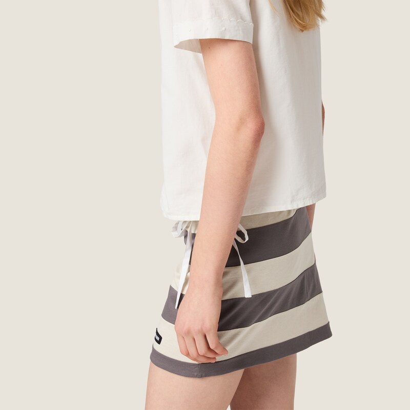 Striped jersey miniskirt