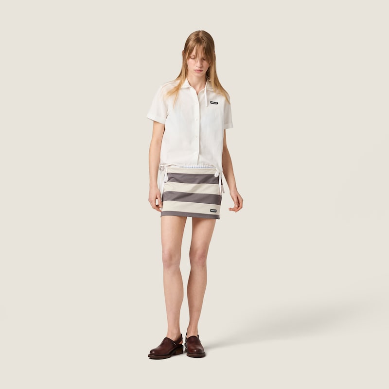 Striped jersey miniskirt