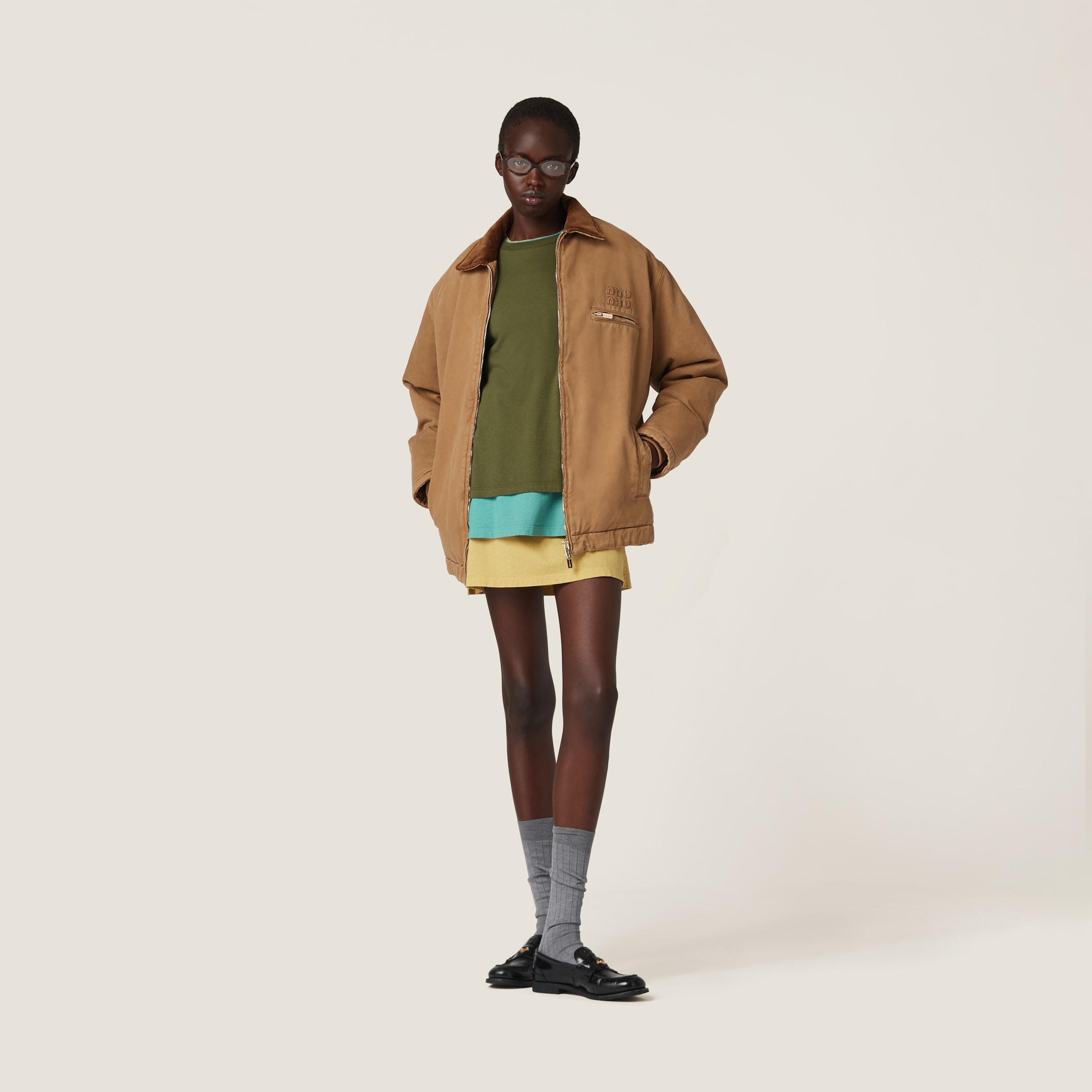 Citron Green/jade/military Set Of 3 Jersey T-shirts | Miu Miu