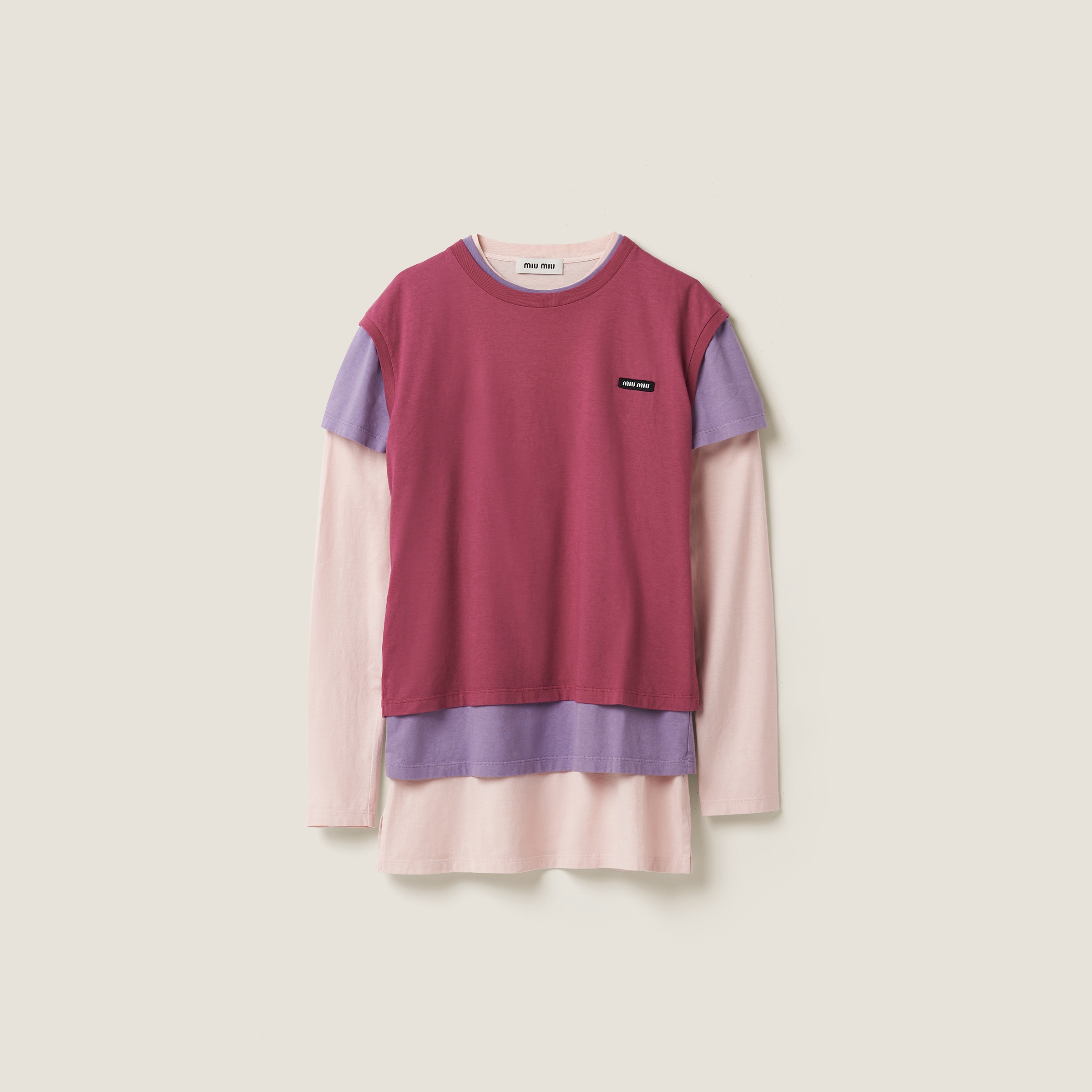 ピンク／ライトパープル／パープル ジャージー Tシャツ 3枚セット | Miu Miu