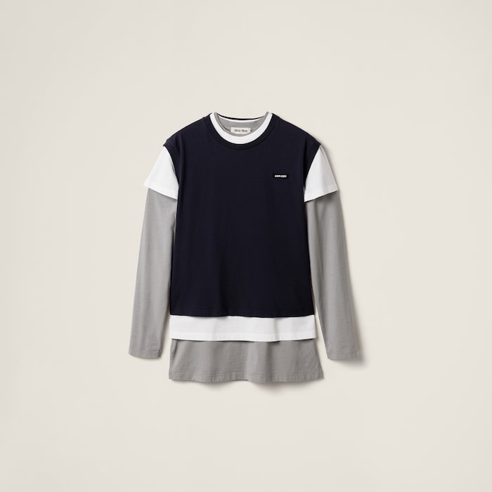 Miu Miu クロップド デニムシャツ | ブルー | FARFETCH JP