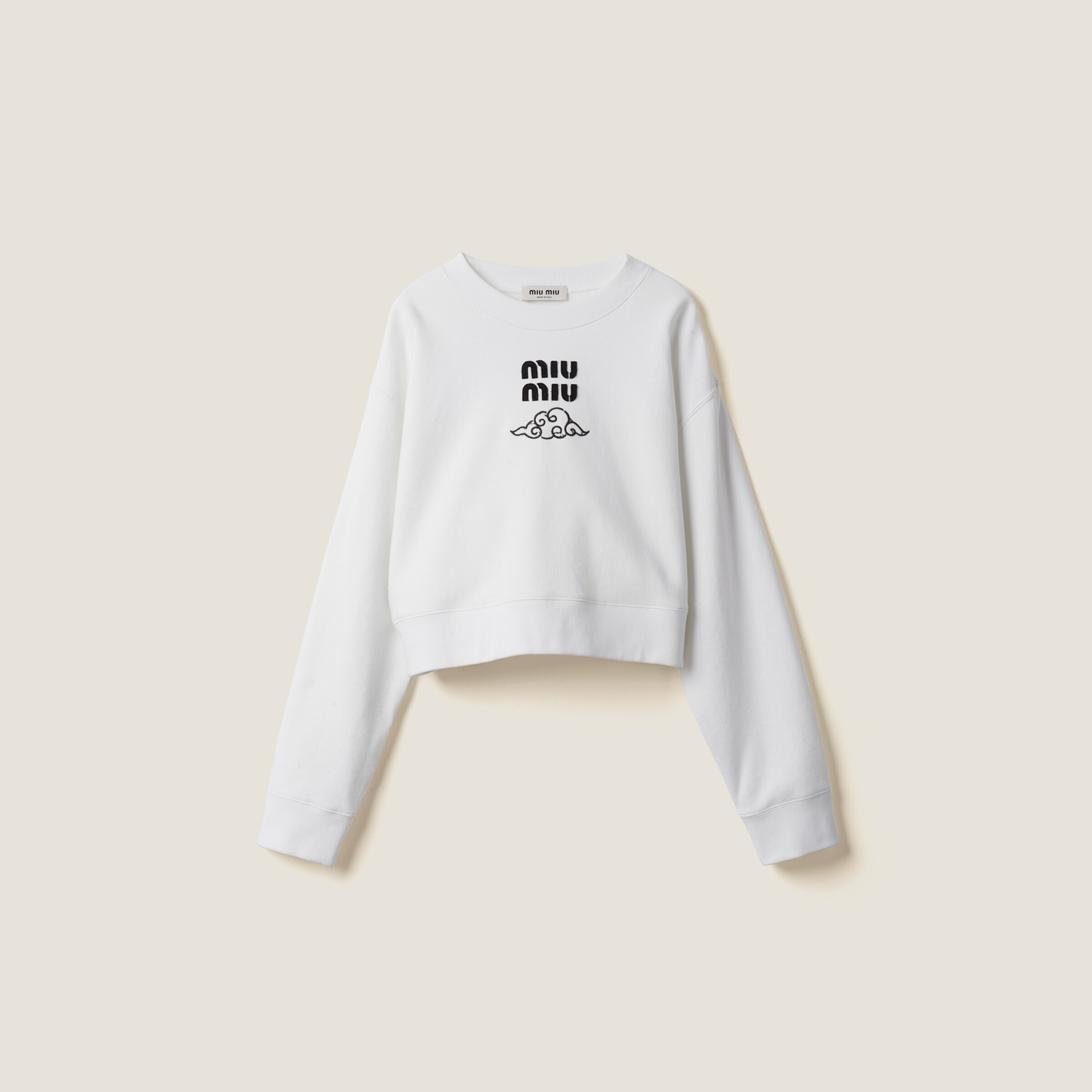 White cheap cropped crewneck
