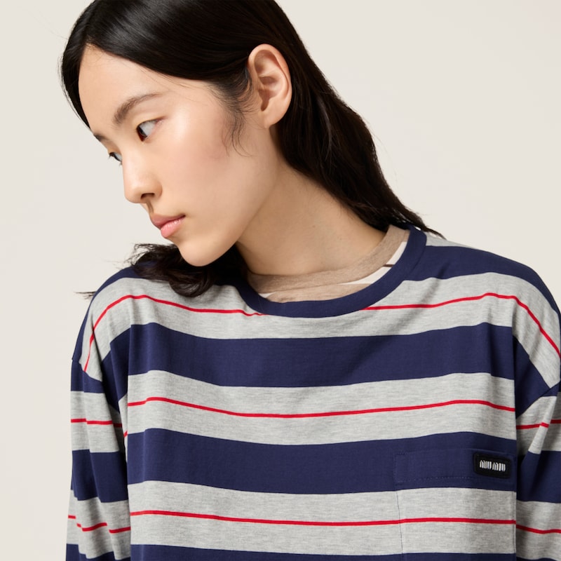 Long-sleeved cotton jersey T-shirt