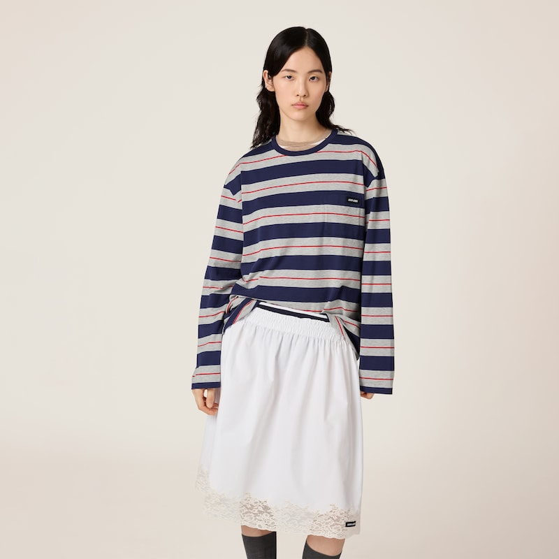 Long-sleeved cotton jersey T-shirt